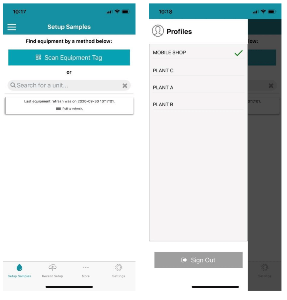 myLab Mobile App Switching Profiles