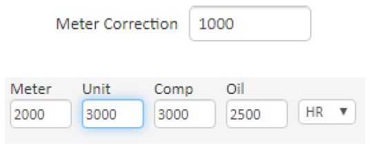 Service calculation meter offset